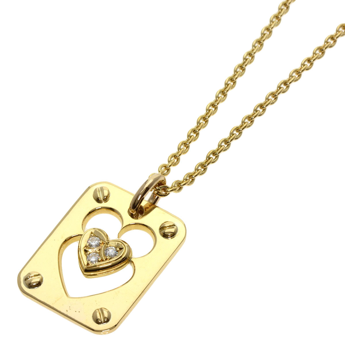 Dior   Necklace Heart motif Diamond K18 Yellow Gold Ladies