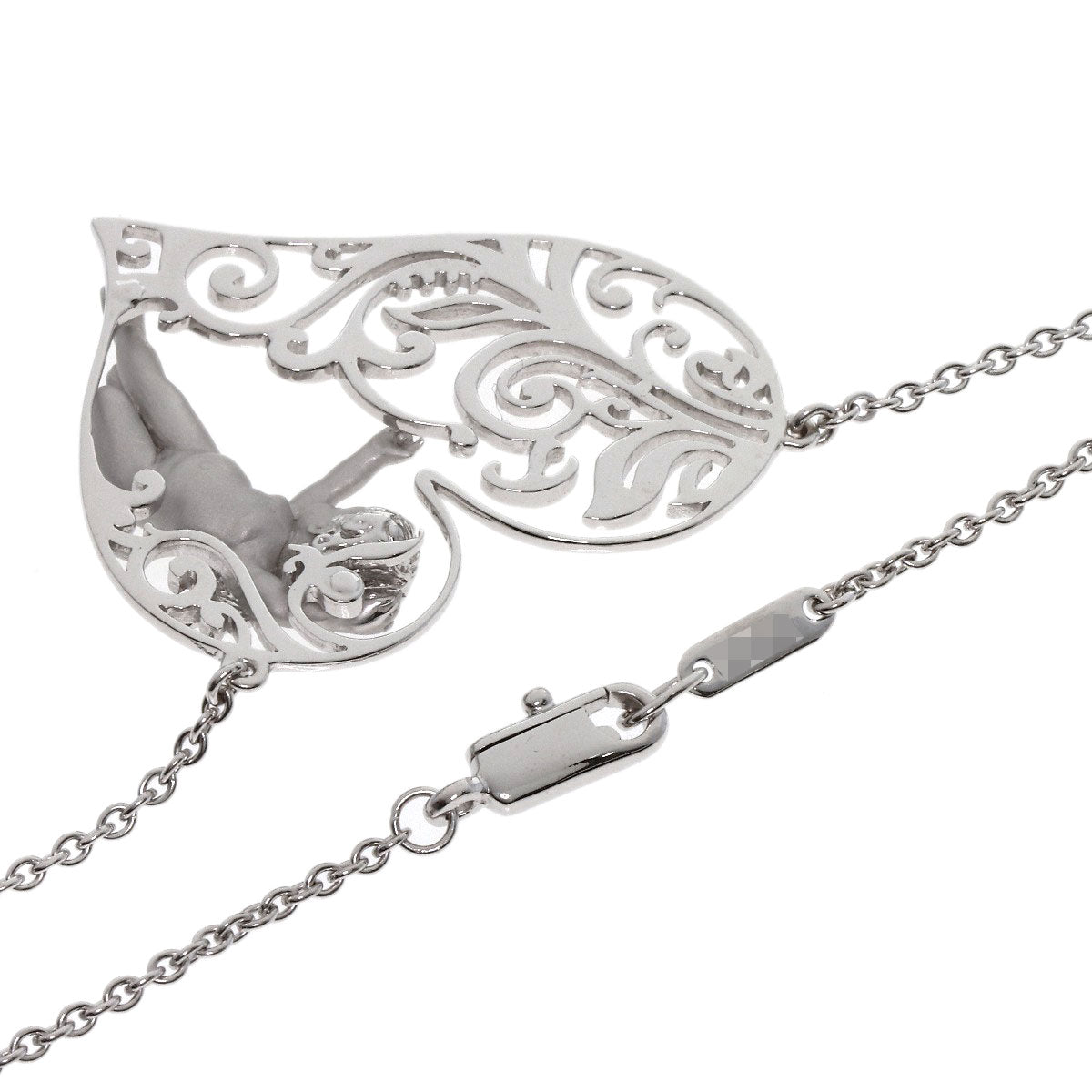 Carrera y Carrera Angel heart Necklace K18 White Gold Ladies [Used]