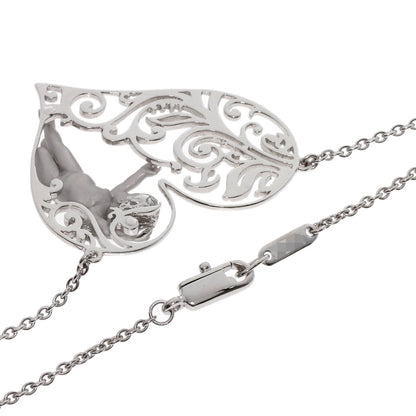 Carrera y Carrera Angel heart Necklace K18 White Gold Ladies [Used]