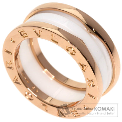 BVLGARI   Ring B.zero1 2 band White Ceramic #49 K18 Pink Gold Ladies