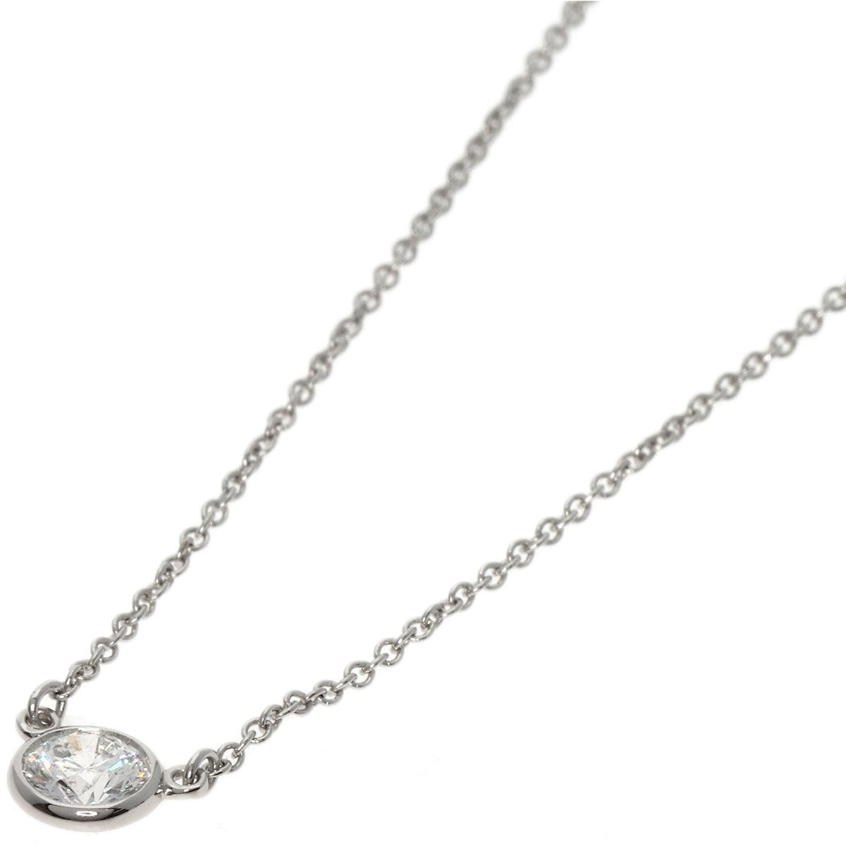TIFFANY&Co. By The Yard Diamond Necklace Platinum PT950 Ladies [Used]