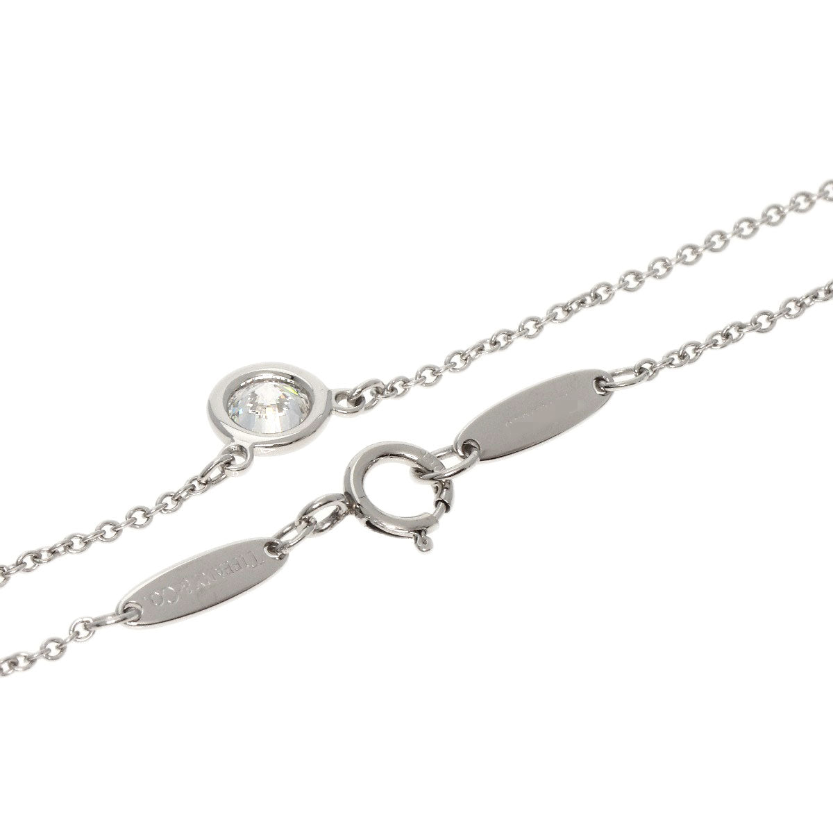 TIFFANY&Co. By The Yard Diamond Necklace Platinum PT950 Ladies [Used]