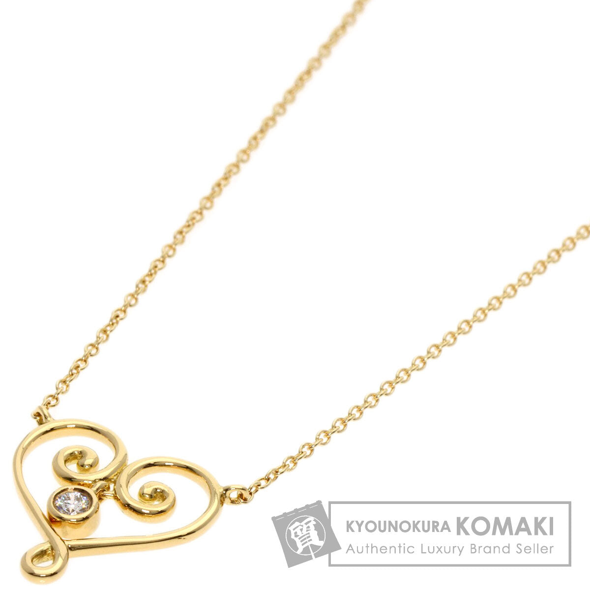 TIFFANY&Co. Venezia Goldoni Heart 1P Diamond Necklace K18 Yellow Gold Ladies [Used]