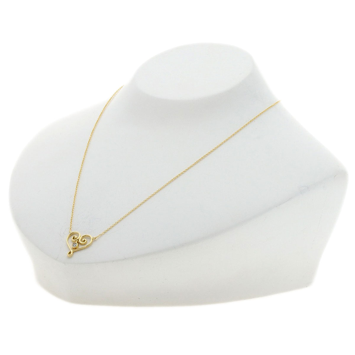 TIFFANY&Co. Venezia Goldoni Heart 1P Diamond Necklace K18 Yellow Gold Ladies [Used]