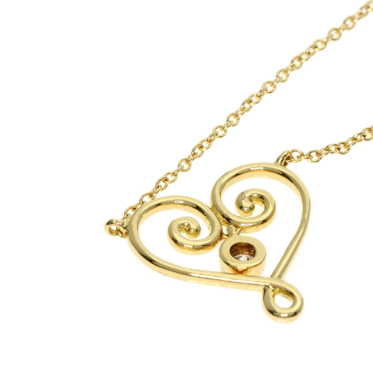 TIFFANY&Co. Venezia Goldoni Heart 1P Diamond Necklace K18 Yellow Gold Ladies [Used]