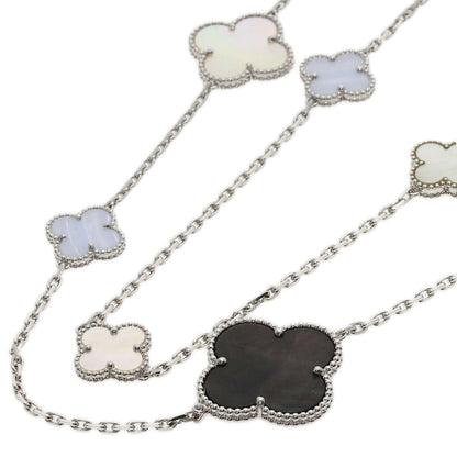 Van Cleef & Arpels   Necklace Magic Alhambra 16P Shell Chalcedony K18 White Gold Ladies