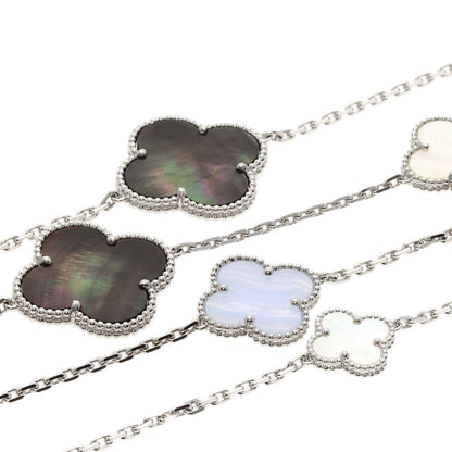 Van Cleef & Arpels   Necklace Magic Alhambra 16P Shell Chalcedony K18 White Gold Ladies