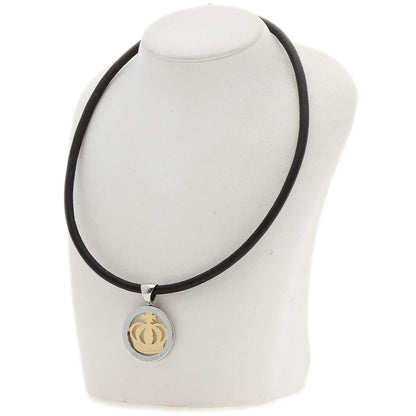 BVLGARI Tond crown Necklace K18 Yellow Gold Stainless SteelLadies [Used]