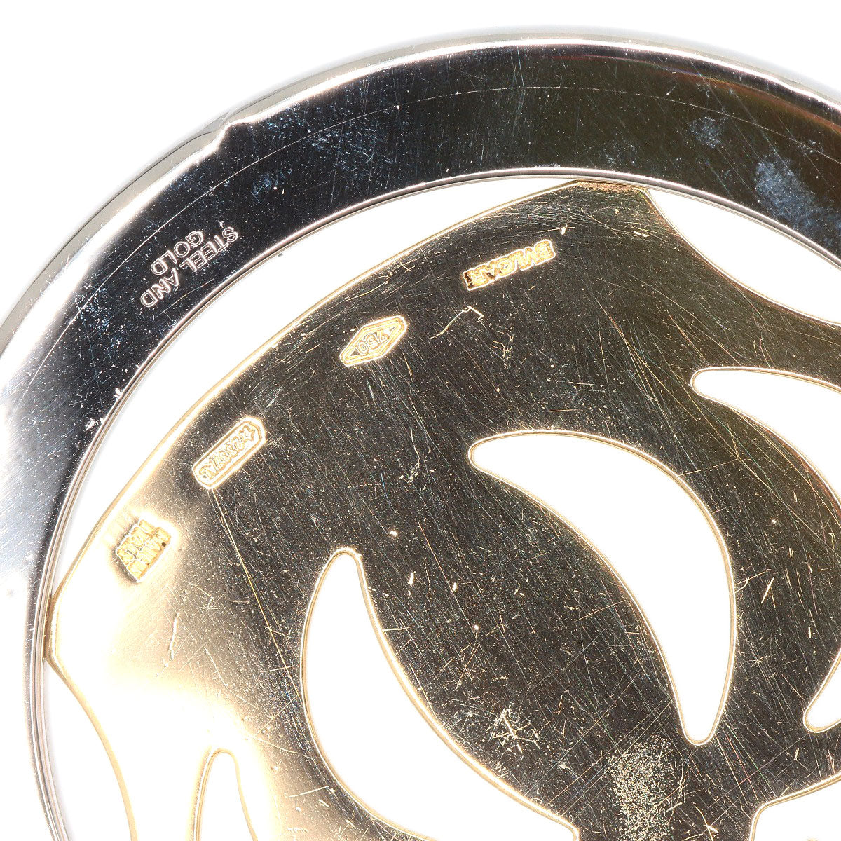 BVLGARI Tond crown Necklace K18 Yellow Gold Stainless SteelLadies [Used]