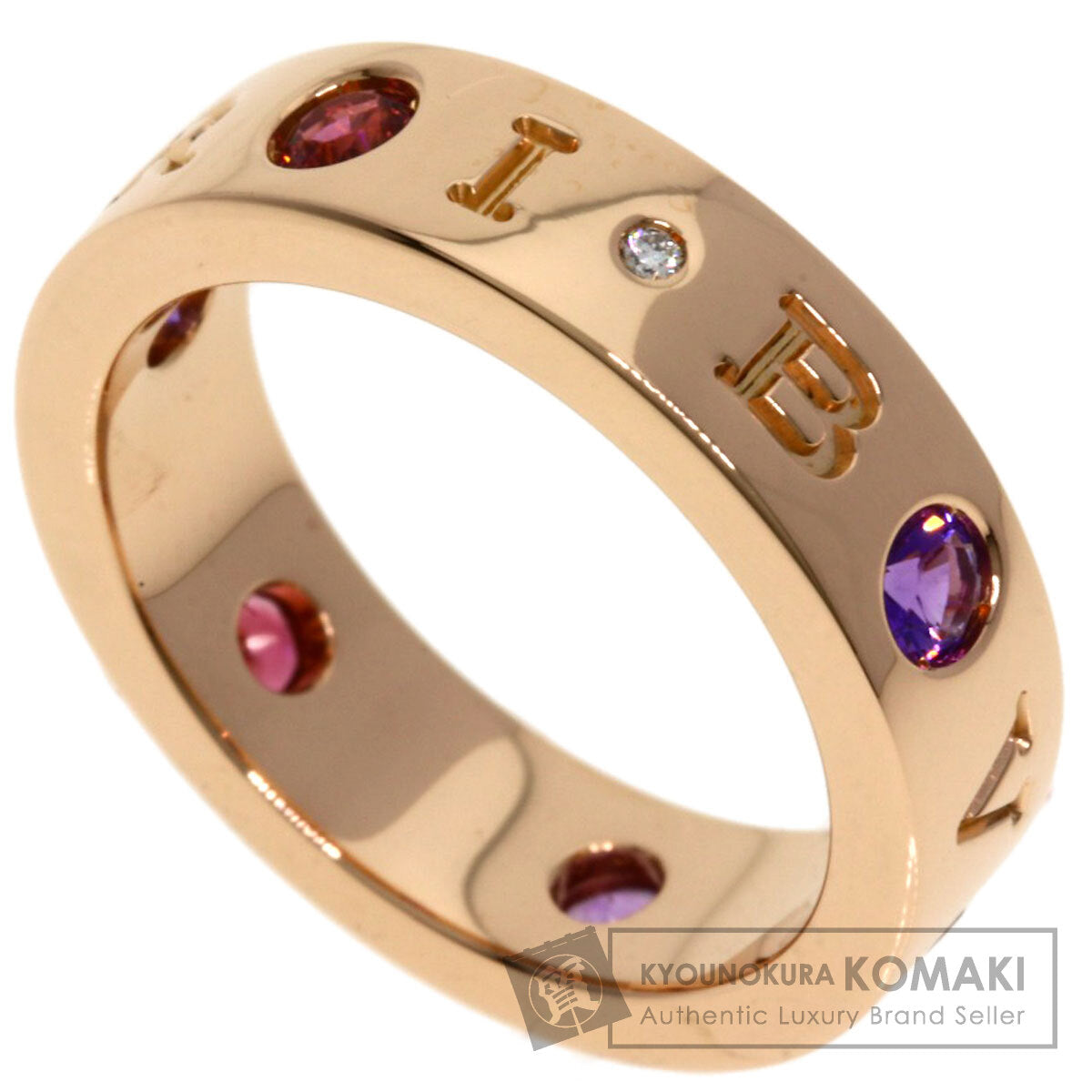 BVLGARI   Ring Roman Sorbet Pink Tourmaline Amethyst 1P Diamond #50 K18 Pink Gold Ladies