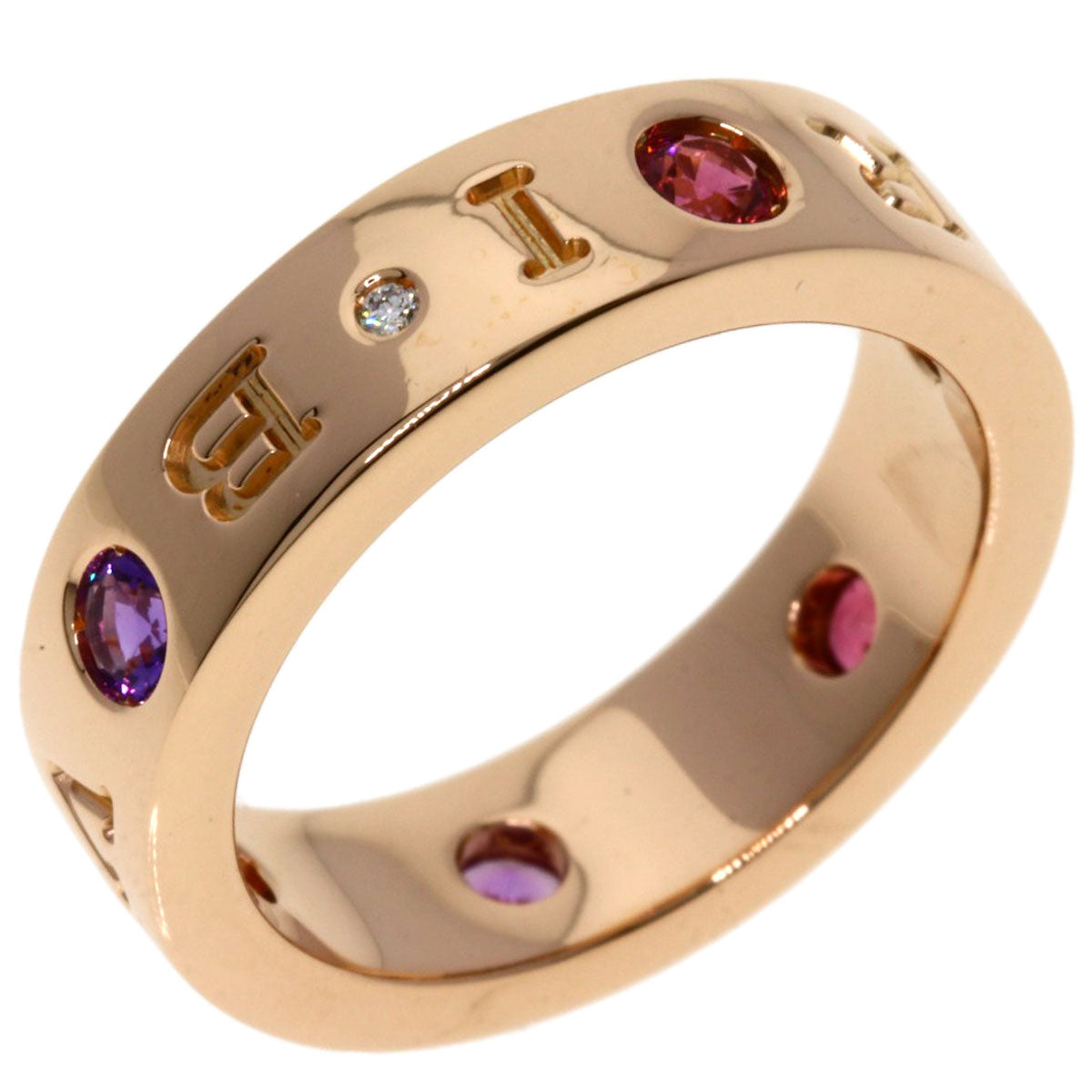 BVLGARI   Ring Roman Sorbet Pink Tourmaline Amethyst 1P Diamond #50 K18 Pink Gold Ladies