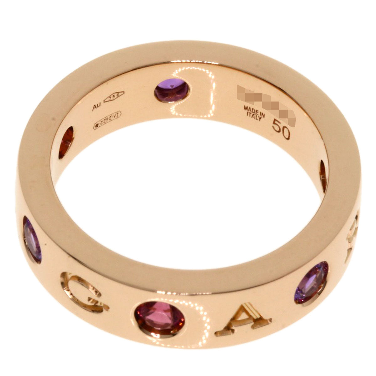 BVLGARI   Ring Roman Sorbet Pink Tourmaline Amethyst 1P Diamond #50 K18 Pink Gold Ladies