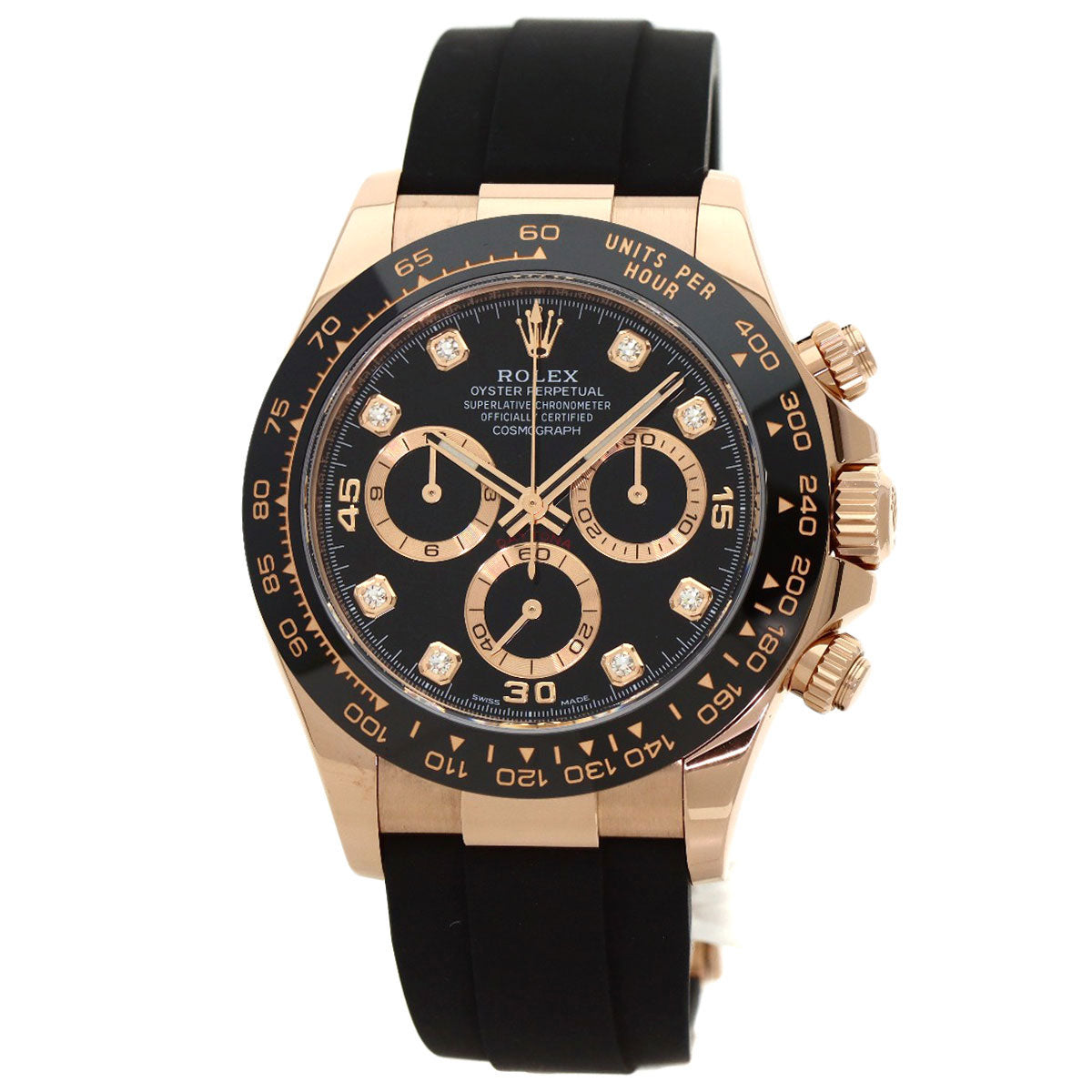 ROLEX Cosmograph Daytona 8P Diamond Watches  K18 Pink Gold/Rubber mens