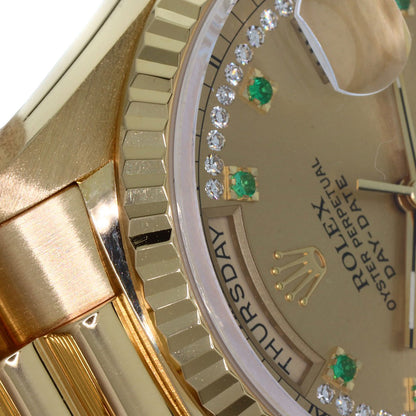 ROLEX Day Date Emerald Diamond Watches 18238LE K18 Yellow Gold/18K Yellow Gold mens