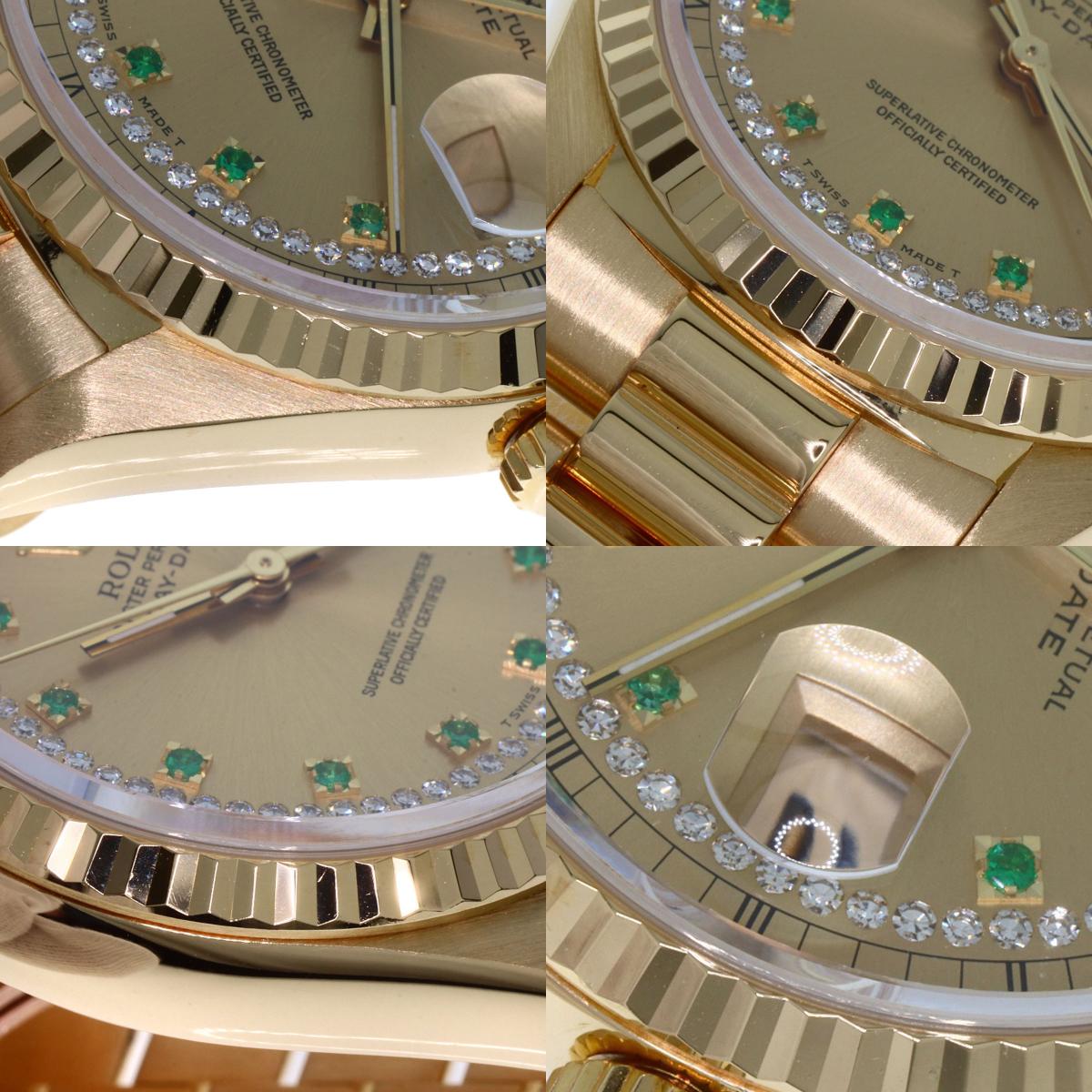 ROLEX Day Date Emerald Diamond Watches 18238LE K18 Yellow Gold/18K Yellow Gold mens