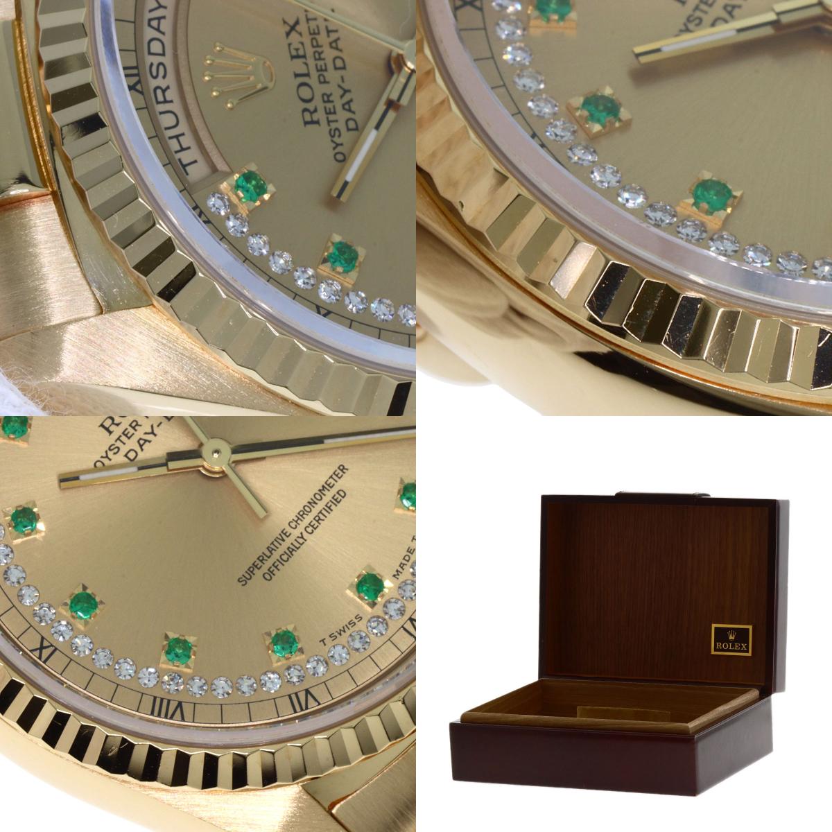 ROLEX Day Date Emerald Diamond Watches 18238LE K18 Yellow Gold/18K Yellow Gold mens