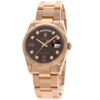 ROLEX Day Date Ruby Diamond Watches 118235F K18 Pink Gold/18K Pink Gold mens