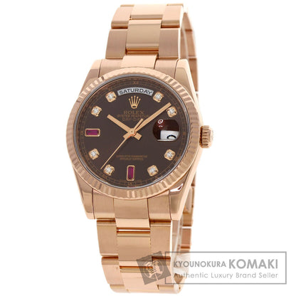 ROLEX Day Date Ruby Diamond Watches 118235F K18 Pink Gold/18K Pink Gold mens