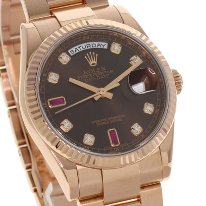 ROLEX Day Date Ruby Diamond Watches 118235F K18 Pink Gold/18K Pink Gold mens