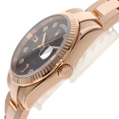 ROLEX Day Date Ruby Diamond Watches 118235F K18 Pink Gold/18K Pink Gold mens