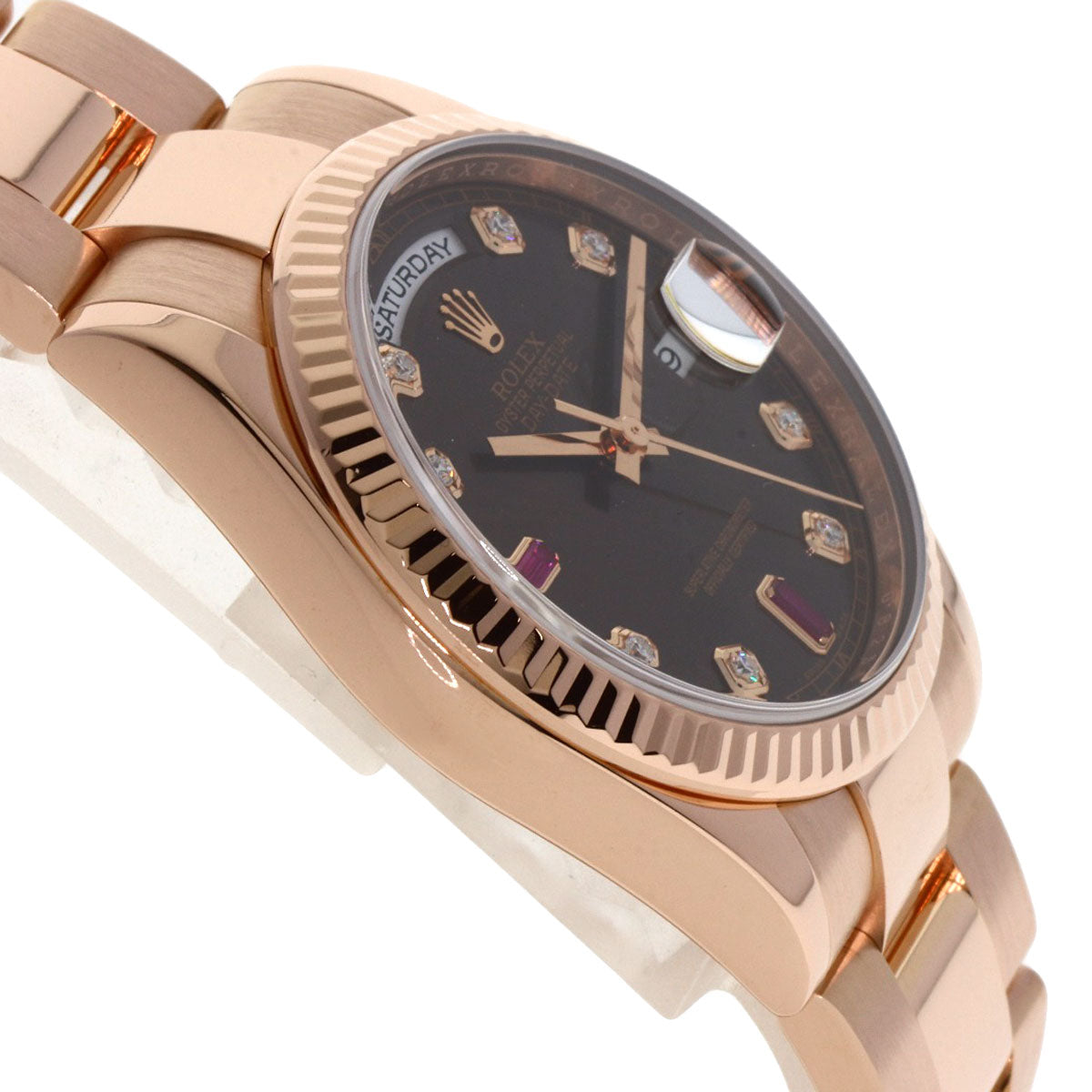 ROLEX Day Date Ruby Diamond Watches 118235F K18 Pink Gold/18K Pink Gold mens