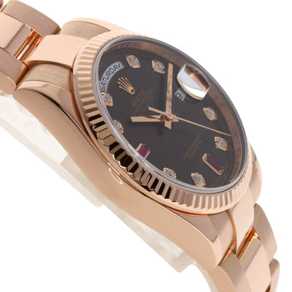 ROLEX Day Date Ruby Diamond Watches 118235F K18 Pink Gold/18K Pink Gold mens