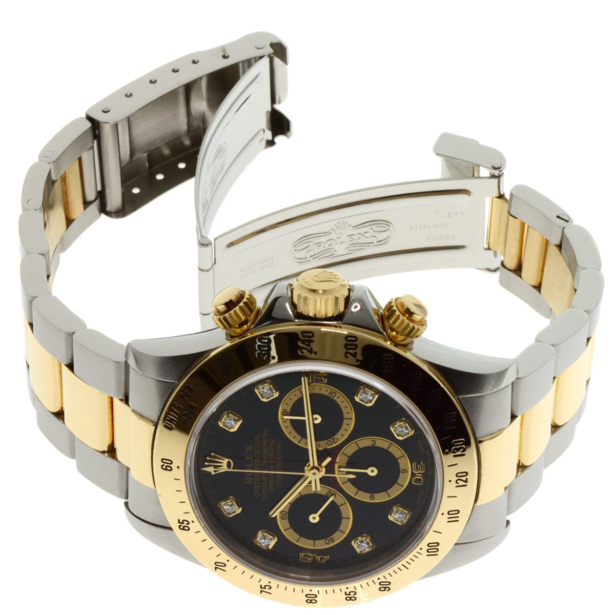 ROLEX Cosmograph Daytona 8P Diamond Watches 16523G Stainless Steel/SSxK18YG mens