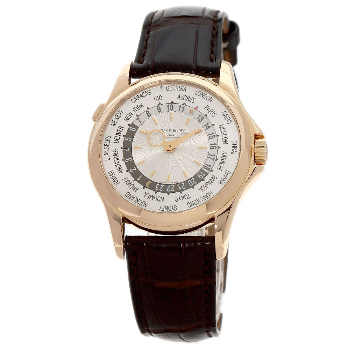 PATEK PHILIPPE Complication world time Watches 5130R-001 K18 Pink Gold/Leather mens