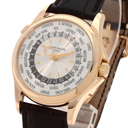 PATEK PHILIPPE Complication world time Watches 5130R-001 K18 Pink Gold/Leather mens