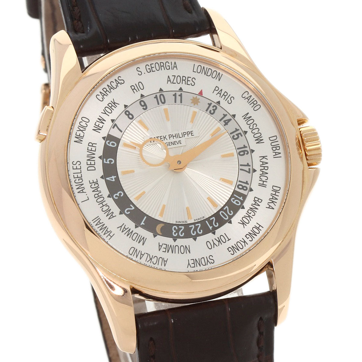 PATEK PHILIPPE Complication world time Watches 5130R-001 K18 Pink Gold/Leather mens