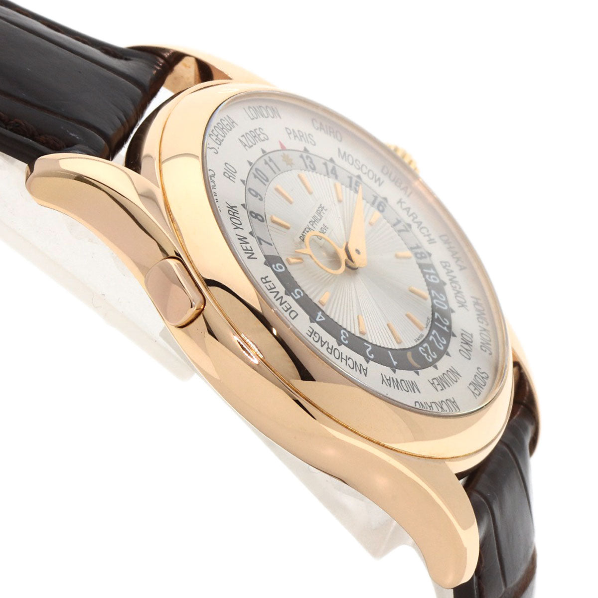 PATEK PHILIPPE Complication world time Watches 5130R-001 K18 Pink Gold/Leather mens
