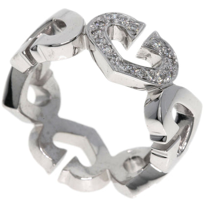 CARTIER C Heart Diamond #47 Ring K18 White Gold Ladies [Used]
