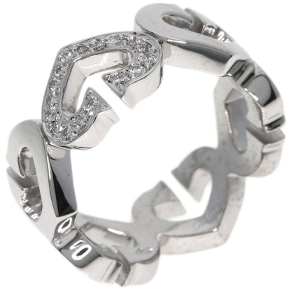 CARTIER C Heart Diamond #47 Ring K18 White Gold Ladies [Used]