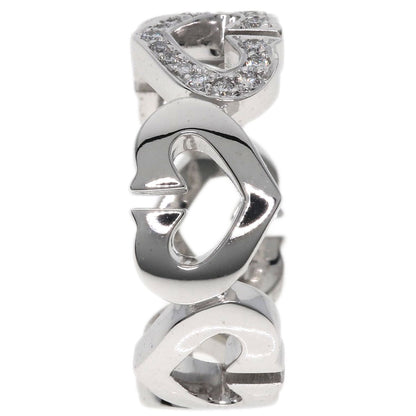 CARTIER C Heart Diamond #47 Ring K18 White Gold Ladies [Used]
