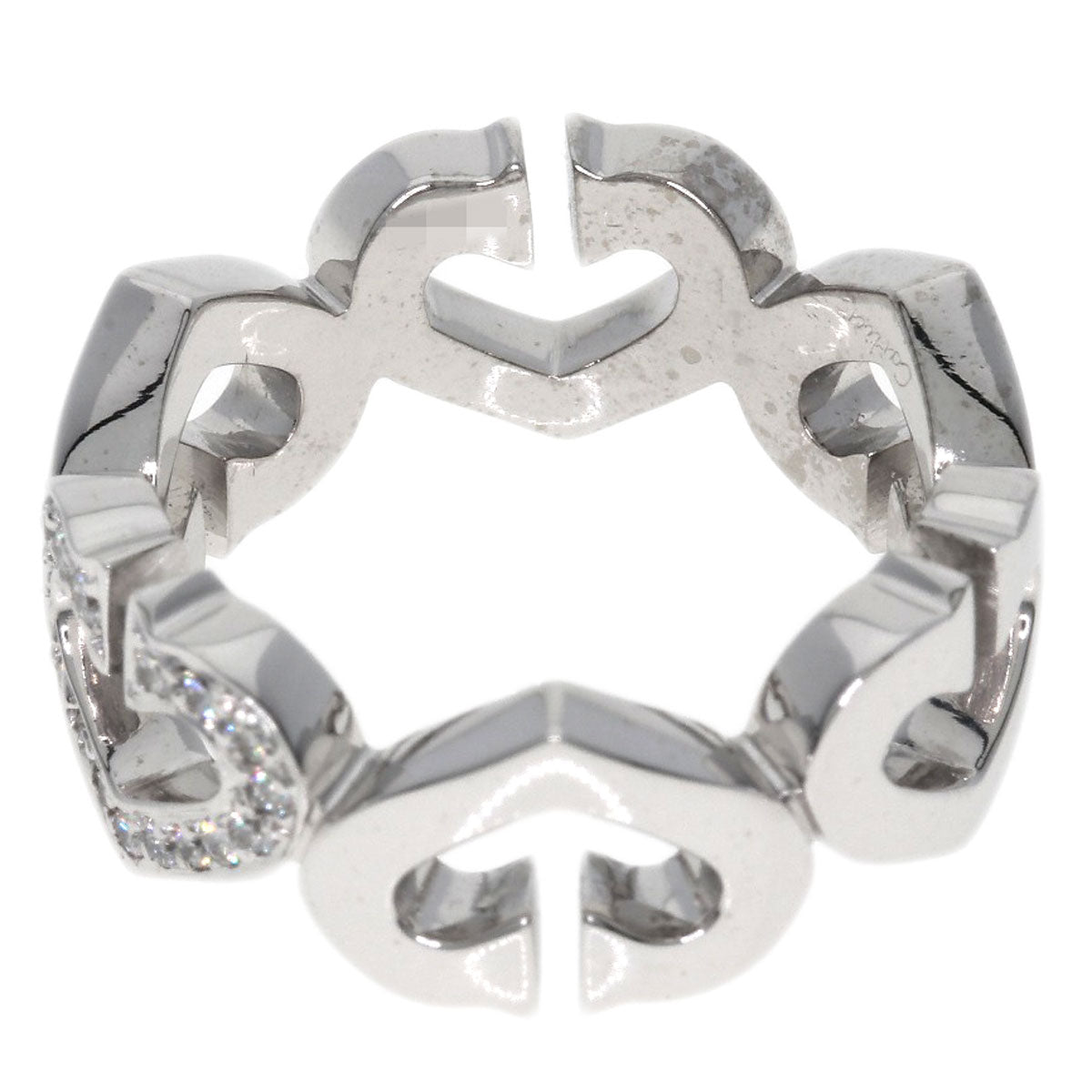 CARTIER C Heart Diamond #47 Ring K18 White Gold Ladies [Used]