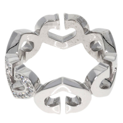CARTIER C Heart Diamond #47 Ring K18 White Gold Ladies [Used]