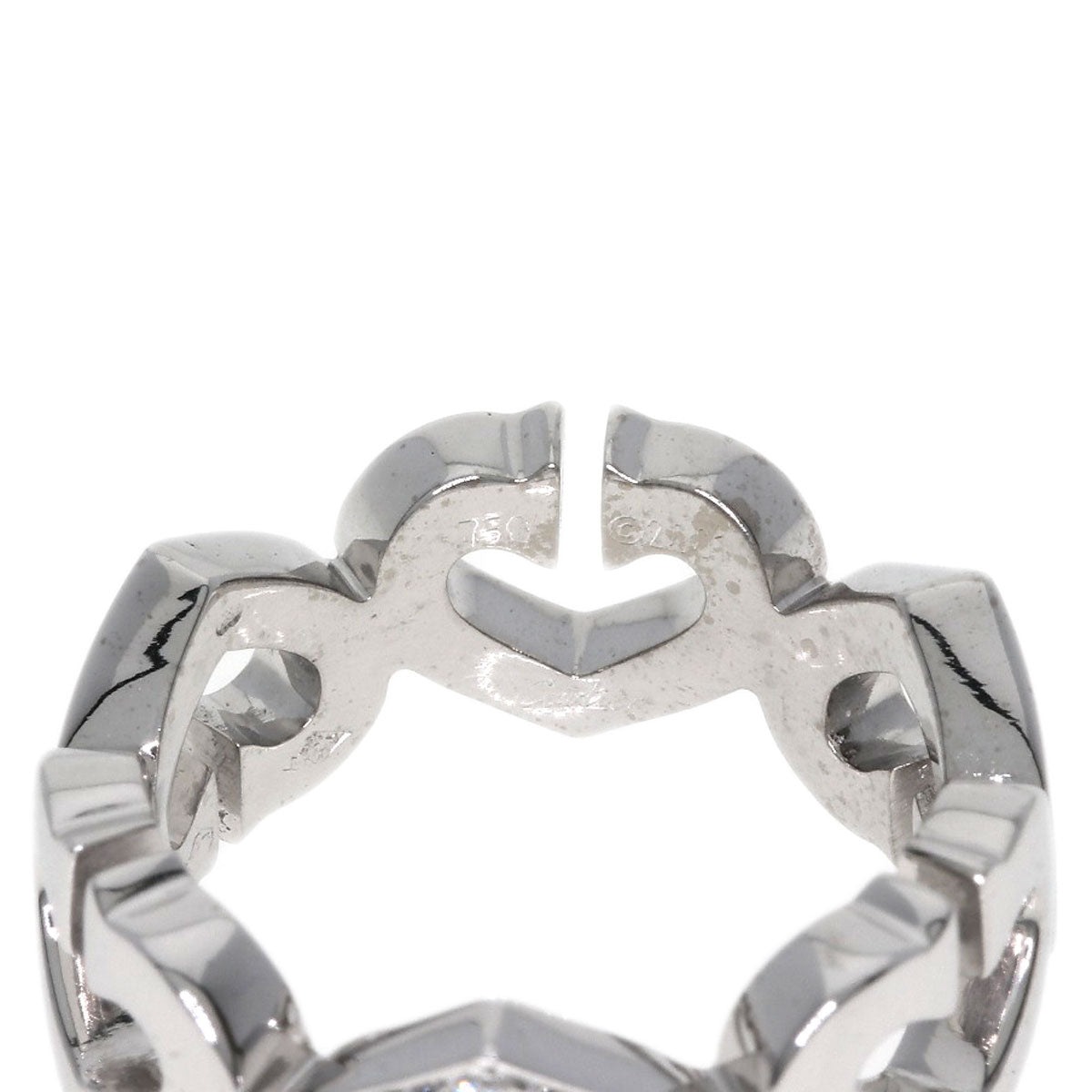 CARTIER C Heart Diamond #47 Ring K18 White Gold Ladies [Used]