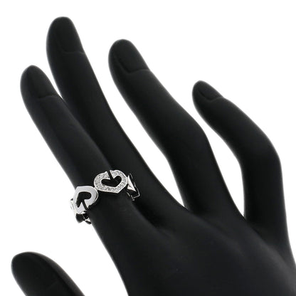 CARTIER C Heart Diamond #47 Ring K18 White Gold Ladies [Used]