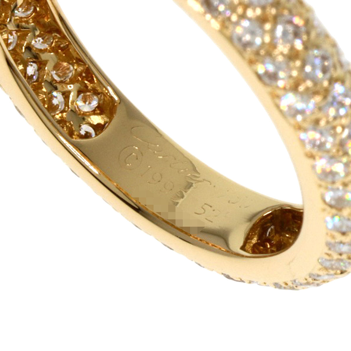 CARTIER   Ring Eternity Pave Diamond #52 K18 Yellow Gold Ladies