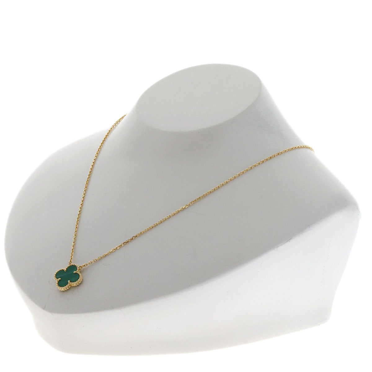 Van Cleef & Arpels Vintage Alhambra Malachite Necklace K18 Yellow Gold Ladies [Used]
