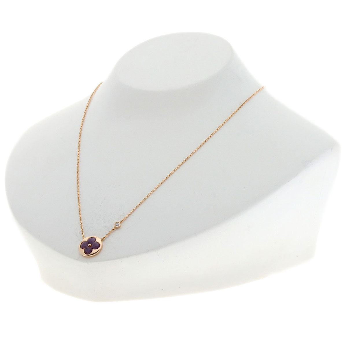 LOUIS VUITTON Sun Blossom 1P Diamond Necklace K18 Pink Gold Ladies [Used]
