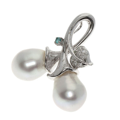 TASAKI Pearl Pearl Sapphire Diamond Pendant top K18 White Gold Ladies [Used]