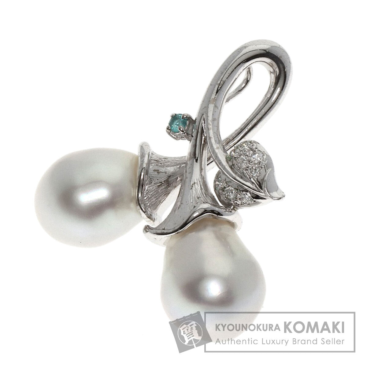 TASAKI Pearl Pearl Sapphire Diamond Pendant top K18 White Gold Ladies [Used]
