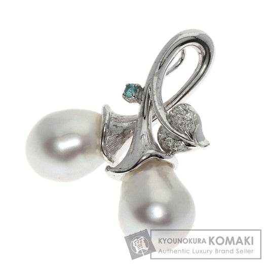 TASAKI Pearl Pearl Sapphire Diamond Pendant top K18 White Gold Ladies [Used]