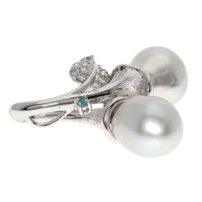 TASAKI Pearl Pearl Sapphire Diamond Pendant top K18 White Gold Ladies [Used]