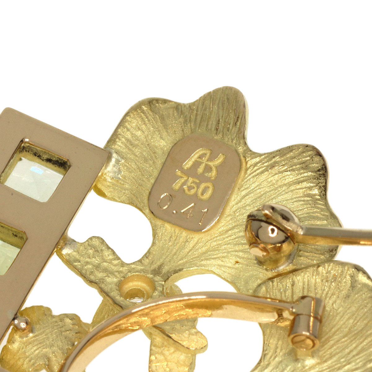 IKEDA KEIKO Tourmaline Sapphire Diamond Obi Clasp 2WAY Brooch K18 Yellow Gold Ladies [Used]