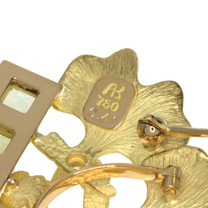 IKEDA KEIKO Tourmaline Sapphire Diamond Obi Clasp 2WAY Brooch K18 Yellow Gold Ladies [Used]