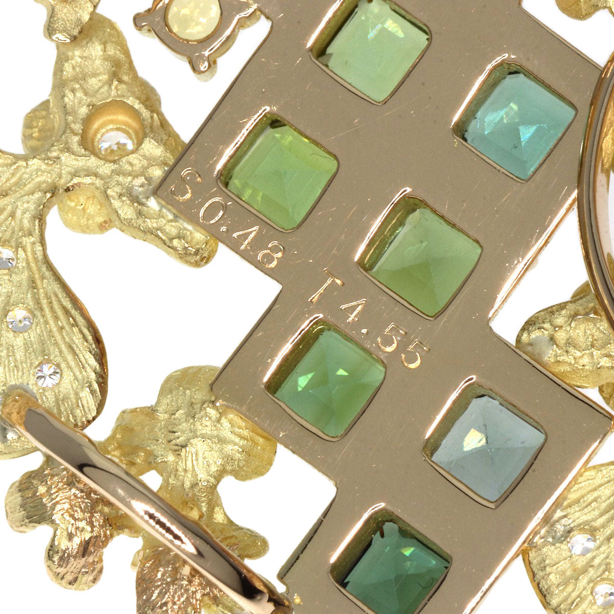 IKEDA KEIKO Tourmaline Sapphire Diamond Obi Clasp 2WAY Brooch K18 Yellow Gold Ladies [Used]