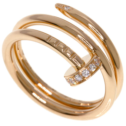 CARTIER Juste uncre double Diamond #48 Ring K18 Pink Gold Ladies [Used]