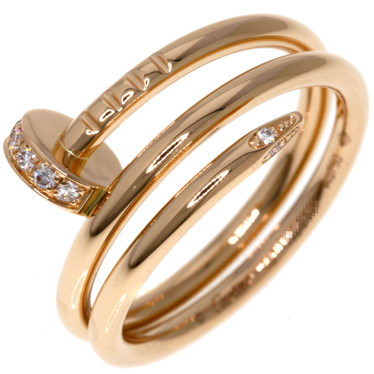 CARTIER Juste uncre double Diamond #48 Ring K18 Pink Gold Ladies [Used]